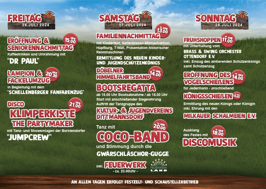 Programm für das Schützen- und Brückenfest 2024